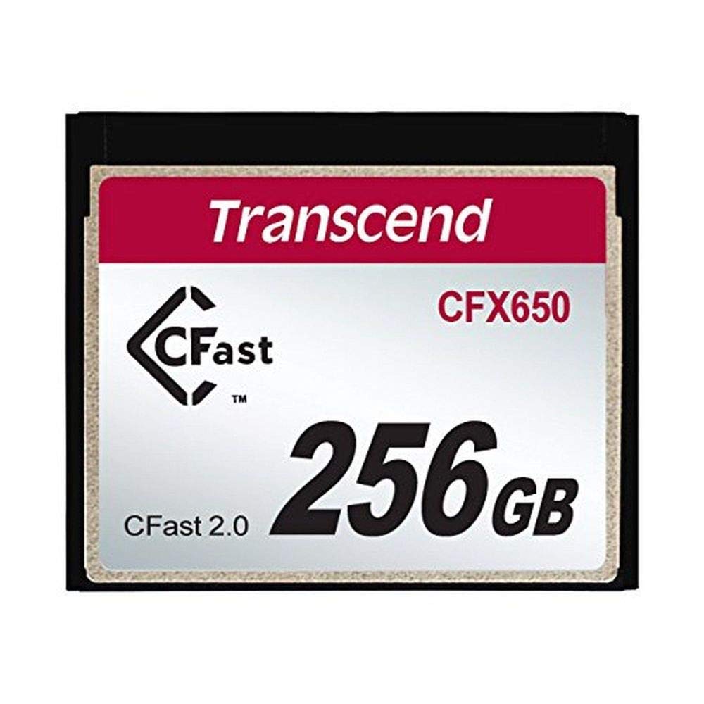 Transcend 256GB CFast 2.0 Memory Card CFX650 SATA III 6Gb/s, hasta 510/370 MB/s, MLC NAND Flash, diseñada para cinematografía en grabación de video de alta resolución, Full HD y 4K TS256GCFX650