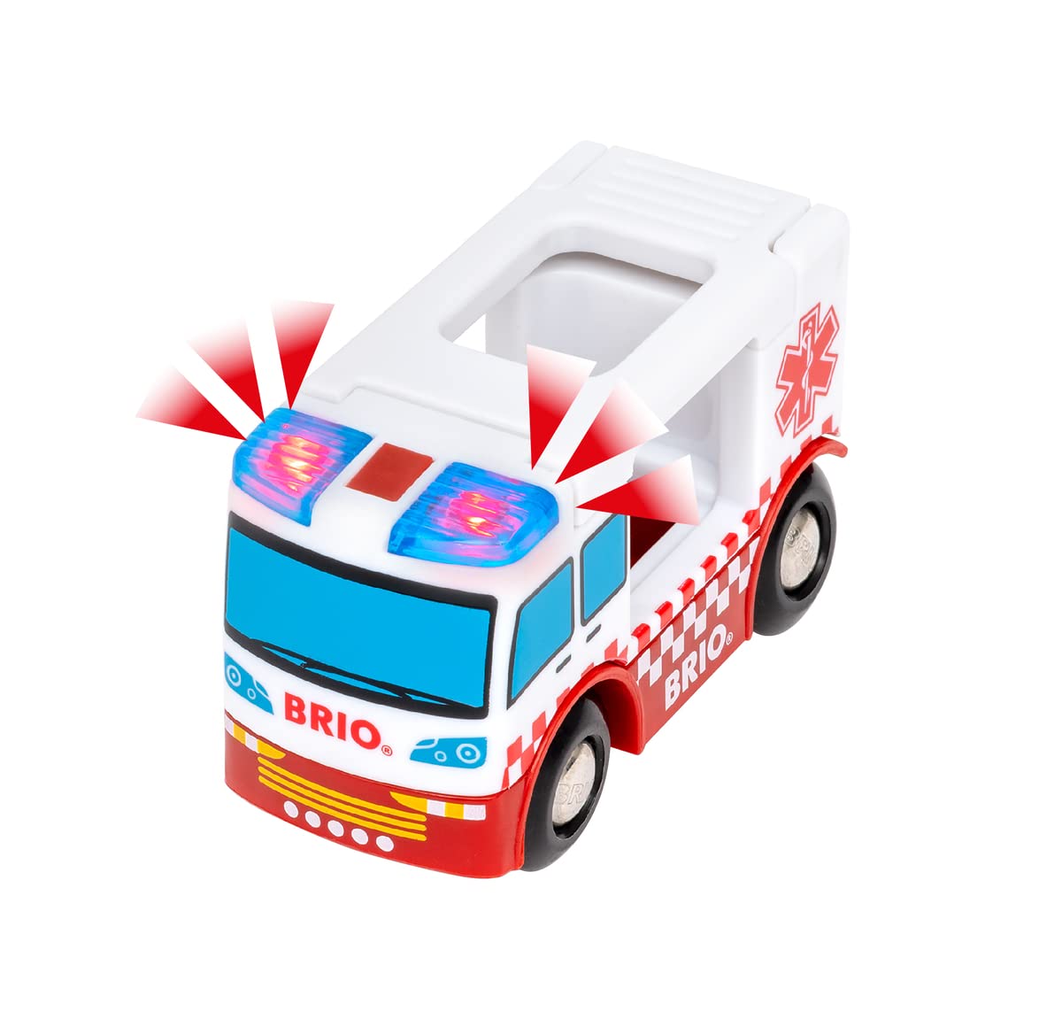 BRIO World - Set Ferroviario Equipo de Rescate, World Ferrocarriles, Set de Construcción de Madera, Juguete para Niños y Niñas 3+ Años, 44 Piezas