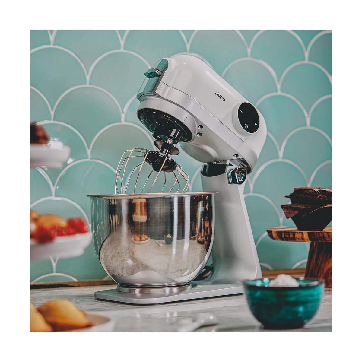 Livoo robot pastelero multifunción 5l 1200w blanco dop234