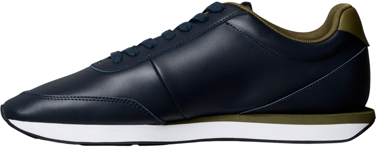 Calvin Klein Runner Sneaker Hombre Retro de Piel, Multicolor (Navy/Capers), 42