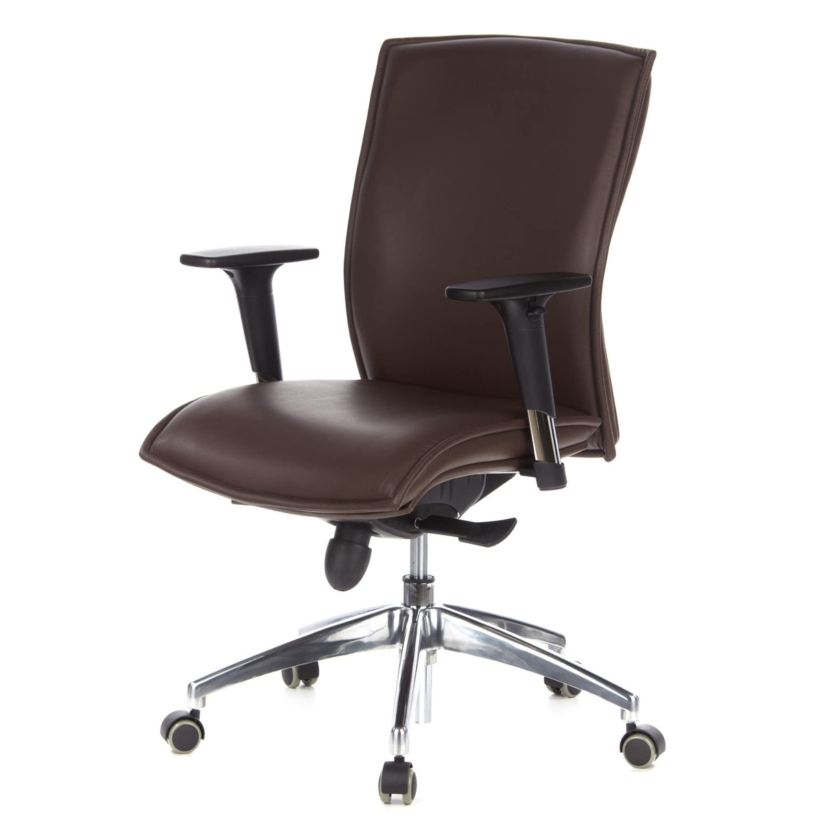 hjh OFFICE 600140 Silla ejecutiva Murano 10 Cuero marrón, Silla de Oficina con Ruedas Silla giratoria