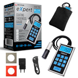 Blue Technology Medidor de espesor de capa para coche E-12-S-AL eXpert | Medidor de pintura para carrocerías de acero y aluminio | Medidor de espesor de pintura detecta zinc en la carrocería |
