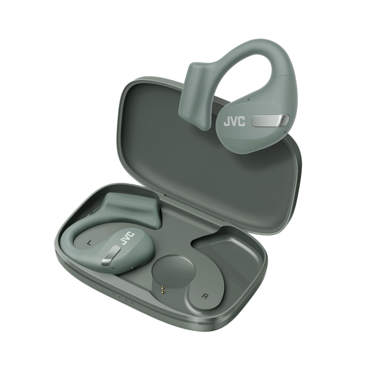 JVC Auriculares inalámbricos Deportivos 38h de Batería, Sonido, Oido Abierto, Resistentes al Agua IPX4, Doble Micro, Ideales para el Deporte, Cascos para Correr