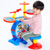 Lexibook, Paw Patrol, Set electrónico para niños, Juego de Juguete Musical, Sonido de batería Realista, Teclado de 8 Teclas, Enchufe MP3, Asiento Incluido, Azul/Rojo, K610PA