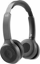 Cisco Auriculares 730, Auriculares Bluetooth inalámbricos Dobles con Estuche, Adaptador Bluetooth HD USB-A, Cables USB-A y de 3,5 mm, Negro carbón, garantía Limitada de 1 año (HS-WL-730-BUNA-C)