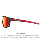 Julbo Rush Gafas DE Sol, Negro/Rojo, L Unisex Adulto