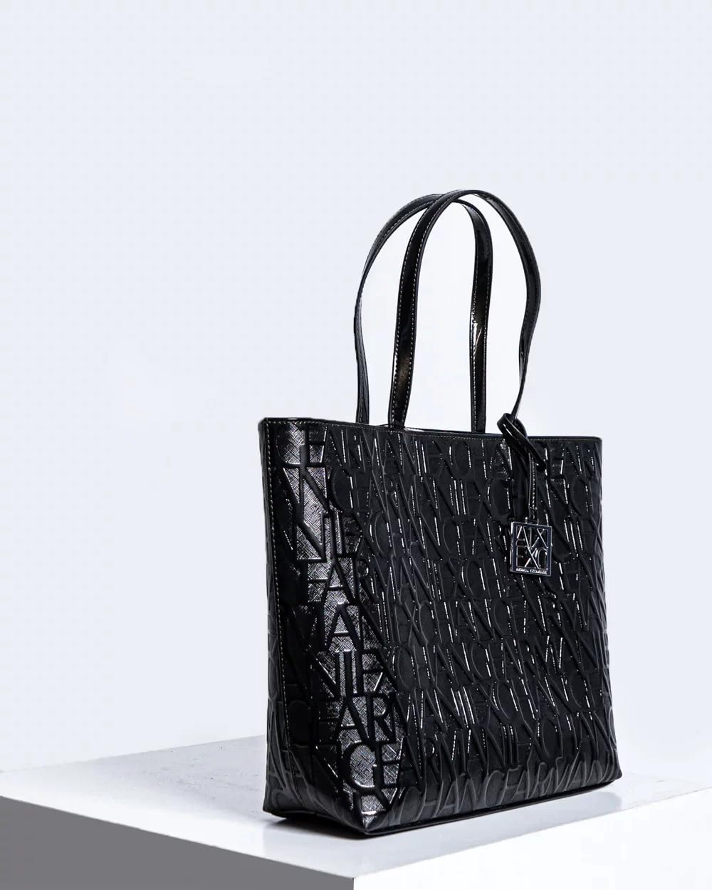 Armani Exchange Schultertasche Mit Griffen, Bolsos para Mujer, Negro (Black), Talla única