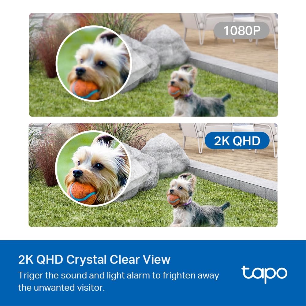 Tapo C420S1 – Cámara de vigilancia Wi-Fi para Exteriores inalámbrica con batería Recargable, resolución 2K, visión Nocturna, Audio bidireccional, IP65 a Prueba de Agua