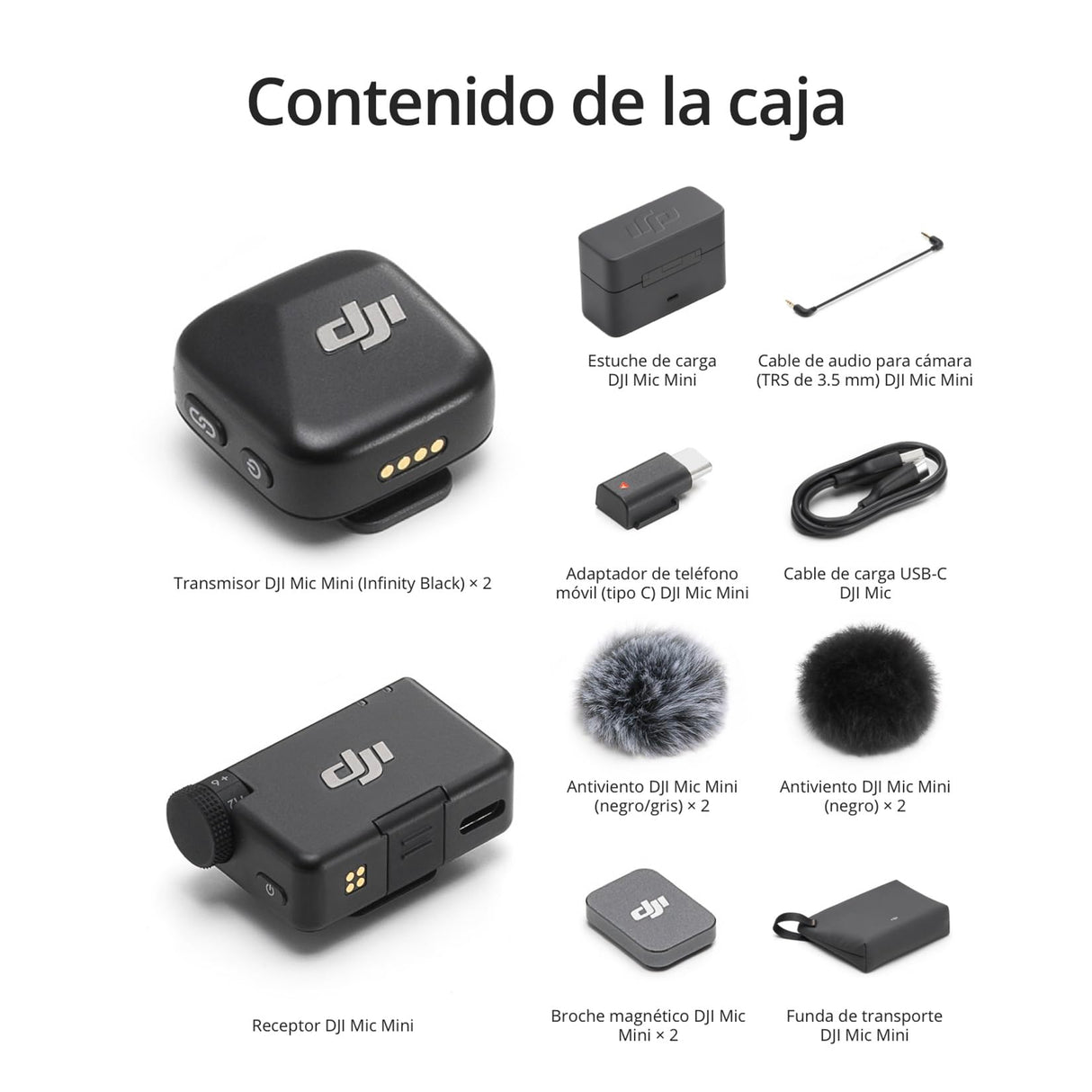 DJI Mic Mini Micrófono Inalámbrico (2 TX + 1 RX + Estuche de Carga), superligero, 48 h de Uso, cancelación de Ruido, micrófono inalámbrico Profesional para cámaras/iPhone/Android, Vlogs, Streaming