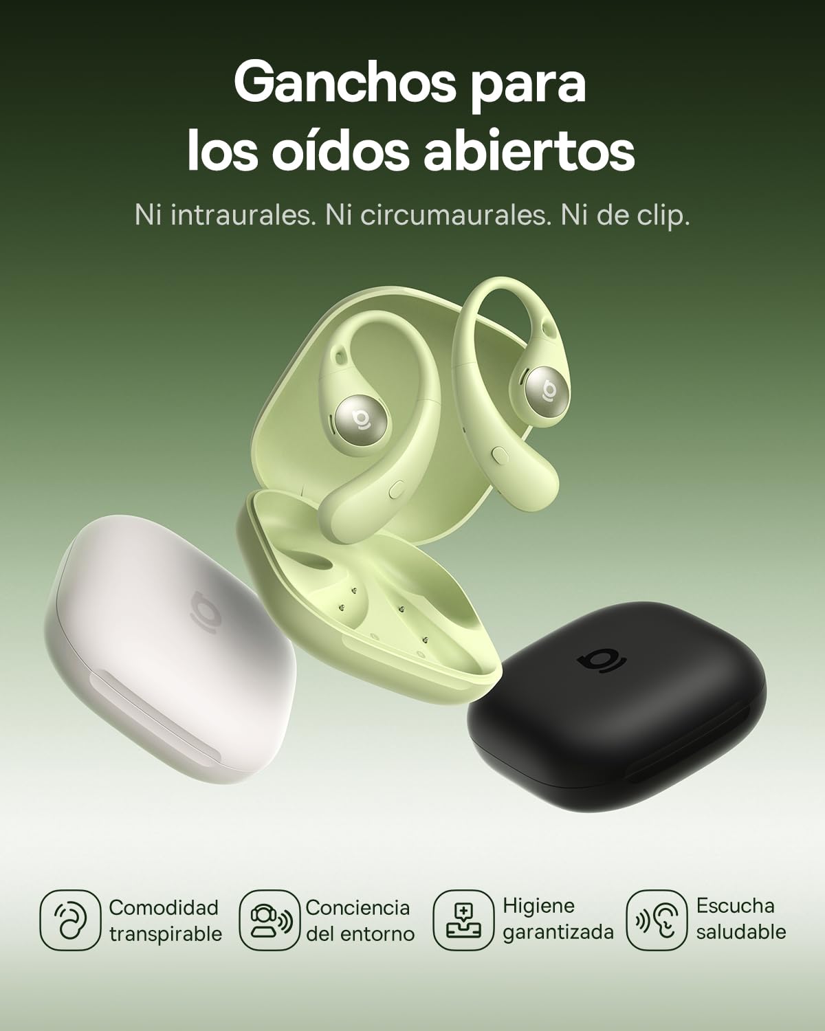 Baseus Eli Sport2 - Auriculares Abiertos para Deportes con Curva de Confort en S, Tiempo de reproducción 45H, SuperBass 2.0, IPX7, Bluetooth 6.0, 4 micrófonos, Llamadas claras con Inteligencia