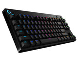 Logitech G PRO TKL Teclado Gaming Mecánico sin teclado numérico, Teclas GX-Clicky Azules, RGB LIGHTSYNC, Diseño portátil para esports, Cable Micro USB Desmontable, Disposición QWERTY US - Negro