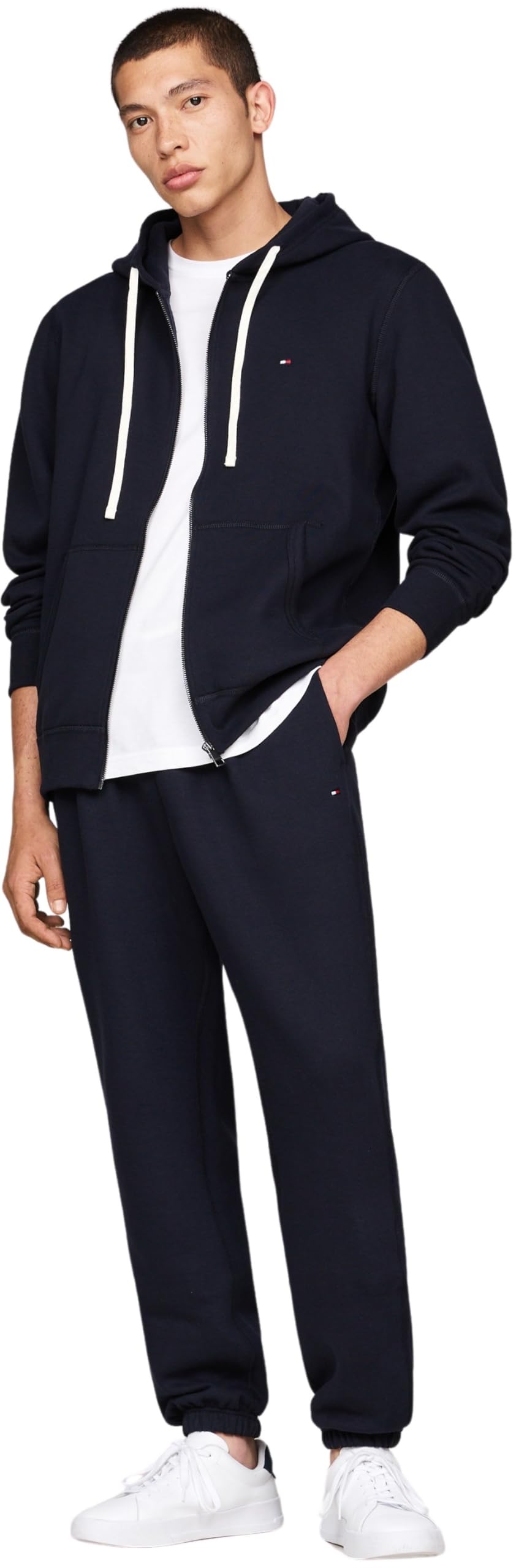 Tommy Hilfiger Pantalón de Chándal Hombre Essential Fleece con Cordón, Azul (Desert Sky), L