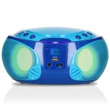 Lenco SCD-650 Reproductor de CD para niños - Radio CD - Karaoke - Sistema estéreo - Boombox - Reproductor de CD/MP3 y USB - Potencia 2 x 2 W RMS - Función Sing-A-Long - Micrófono - Azul