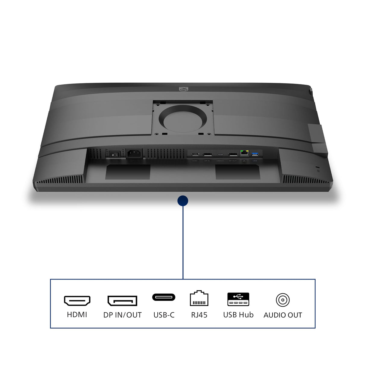 Philips 24B2U4301 - Monitor Full HD de 24 Pulgadas, Altavoces, Altura Ajustable (1920 x 1080, 120 Hz, HDMI 1.4, DisplayPort 1.4, USB-C (100 W Power Delivery), Salida DP, concentrador USB) Negro Gris