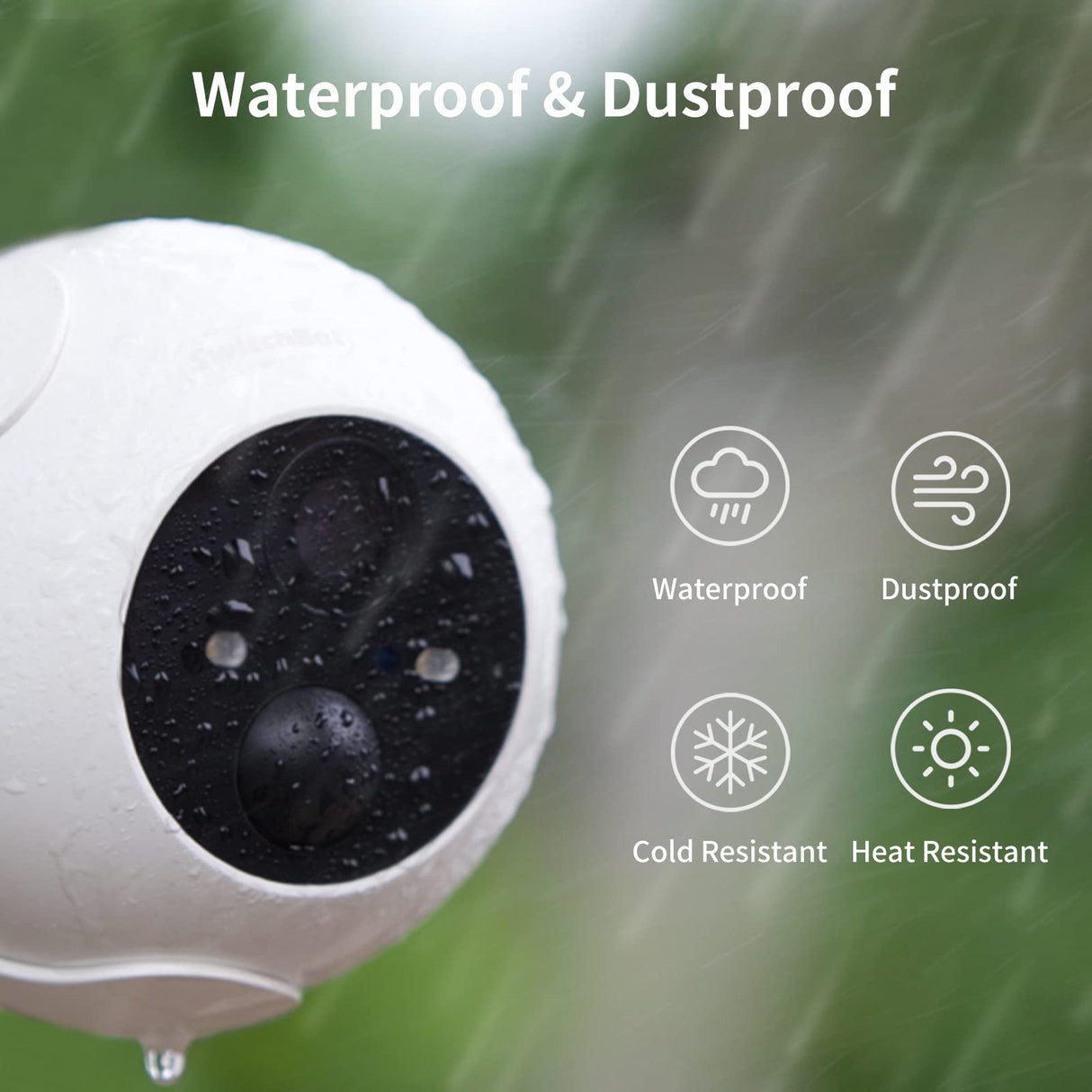 SwitchBot Cámara de Foco para Exteriores 1080P – 10000 mAh, cámara de Seguridad inalámbrica con detección de IA, Impermeable, Funciona con Alexa y Google Home, visión Nocturna a Color, Almacenamiento