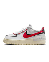 NIKE Air Force 1 Shadow, Sneaker Mujer, White Gym Red Black Metallic Silver, 41 EU