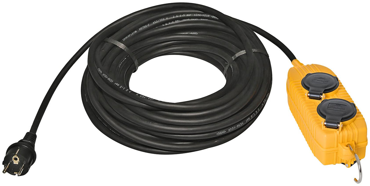 Brennenstuhl 1151781 - Cable de extensión, de 4 vías flip powerblock ip44 10m h07rn-f 3g2.5 negro