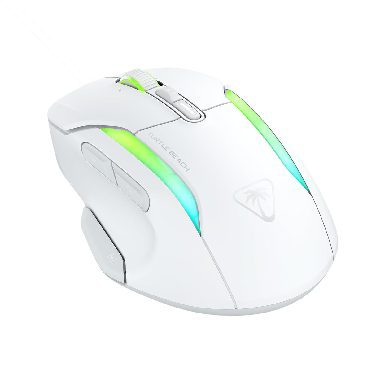 Turtle Beach Kone II Air: ratón inalámbrico ergonómico RGB para Juegos, batería de 350 Horas, Sensor óptico de 26 000 PPP interruptores ópticos de 100 Millones de clics, Blanco ártico