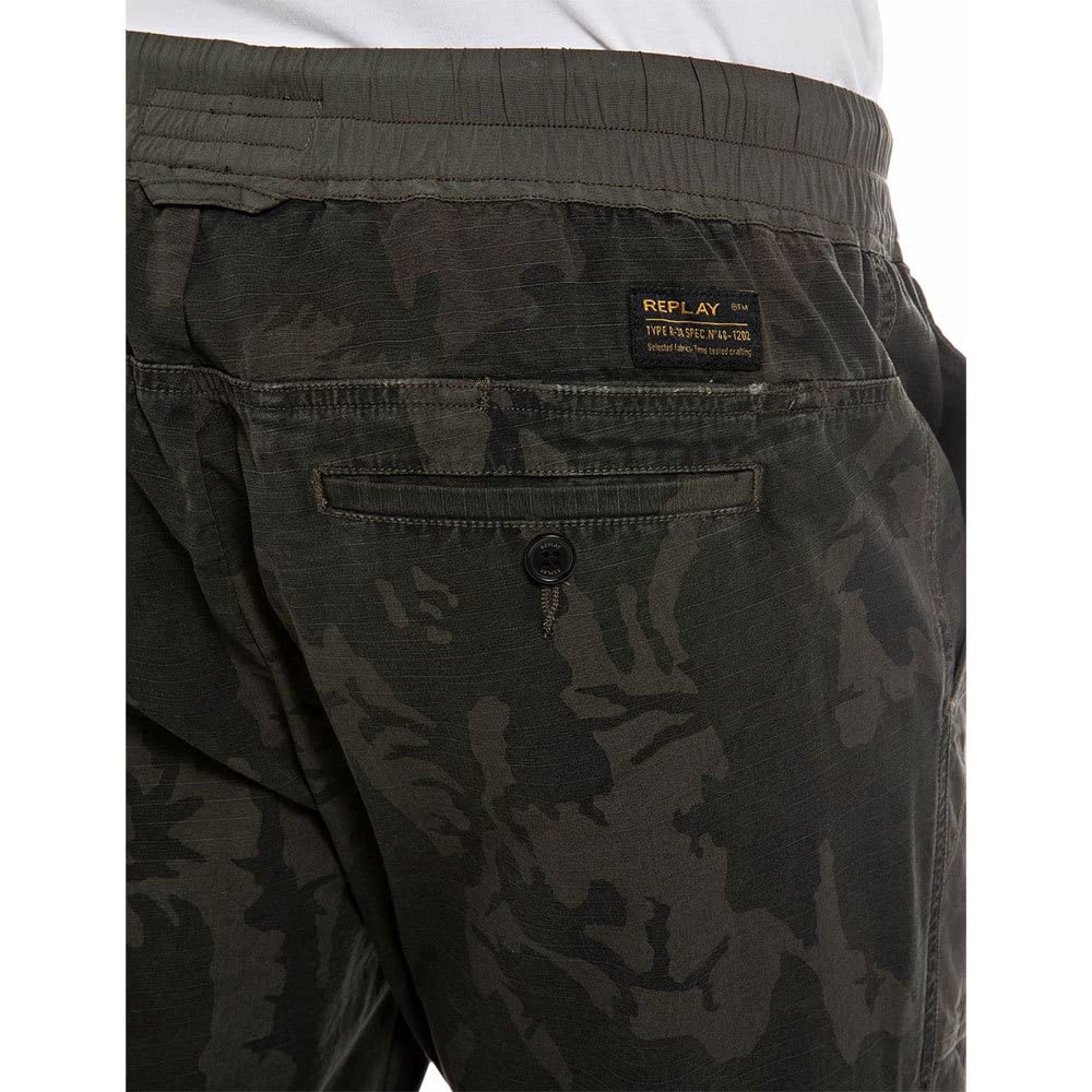 REPLAY M9933, Pantalón de vestir para Hombre, Verde (Military Camouflage 010), 30W / 32L