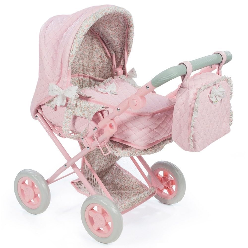 Diset La Nina - Cochecito/Silla para muñecas Violeta Rosa Flor (37X65X44 Cm)