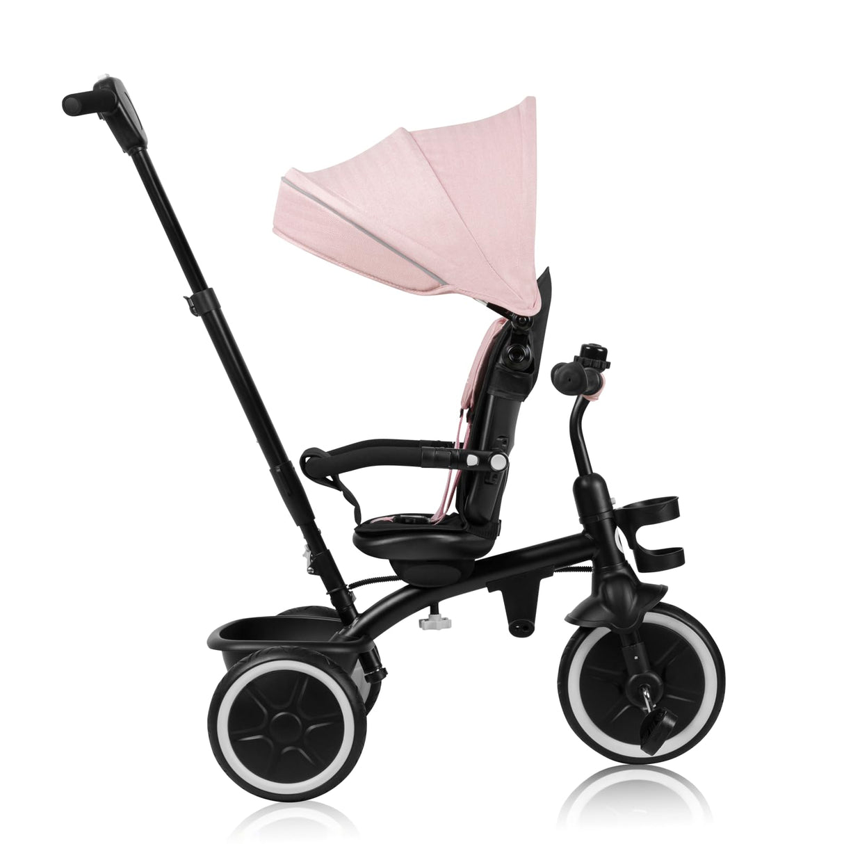 LIONELO Berry Triciclo Multifuncional de Paseo Silla de Paseo de 9 Meses a 5 años a 25 kg Ruedas Grandes de PU, Triciclo Asiento Giratorio 360° Montaje sin Herramientas