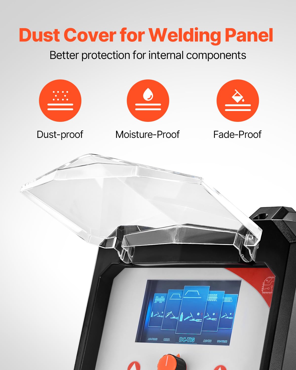 VEVOR Soldador TIG, Máquina de Soldadura Aluminio 6 en 1 de 200 A, Pantalla LED, Eléctrico Máquina de Soldadura TIG con Control Sinérgico IGBT, Ideal para Uso al Aire Libre, 430 x 210 x 360 mm