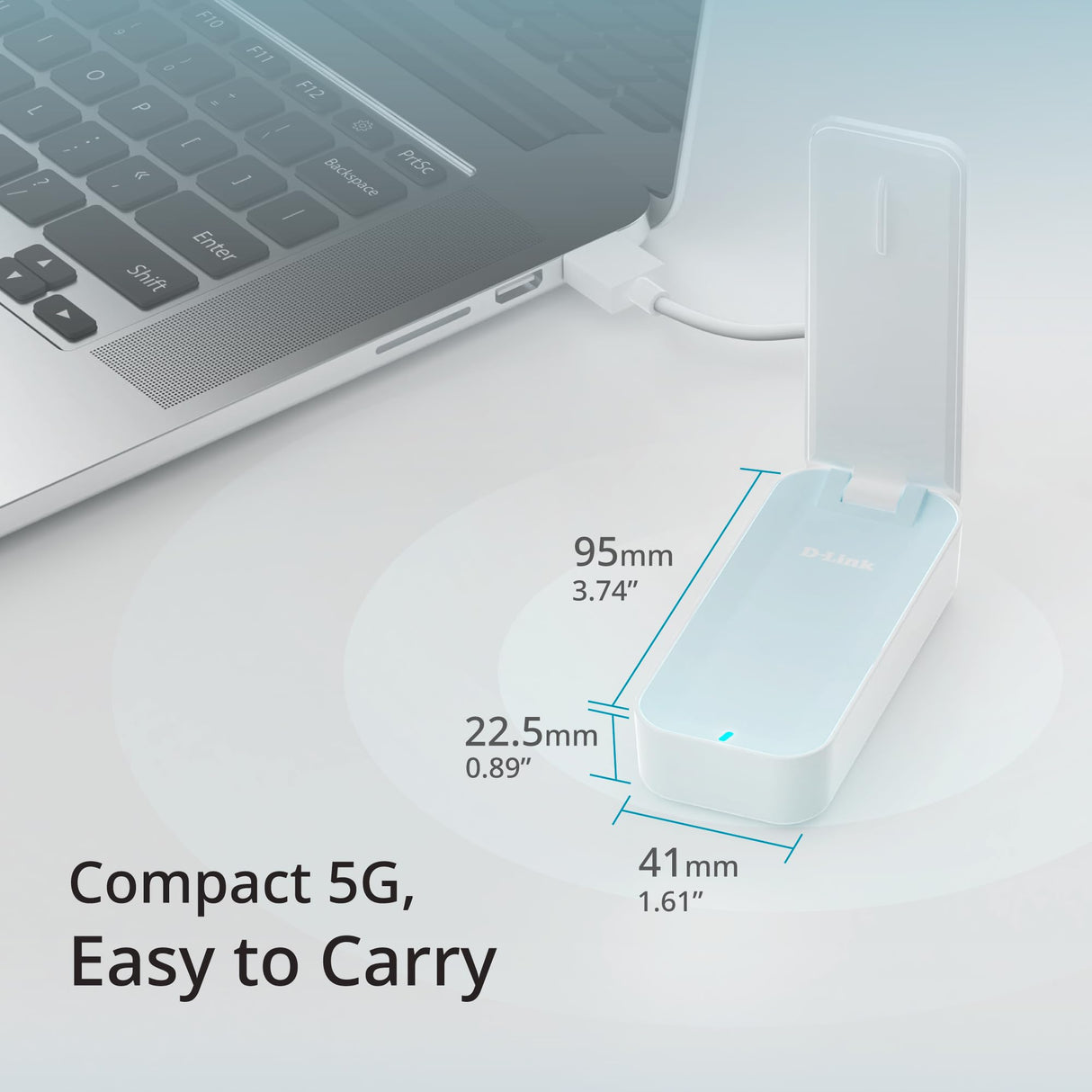 D-Link D501 Adaptador USB 5G NR – Internet móvil 5G/4G LTE ultrarrápido, Plug & Play, USB-C, Antena Plegable, Nano SIM, Compatible con Windows/macOS/Linux