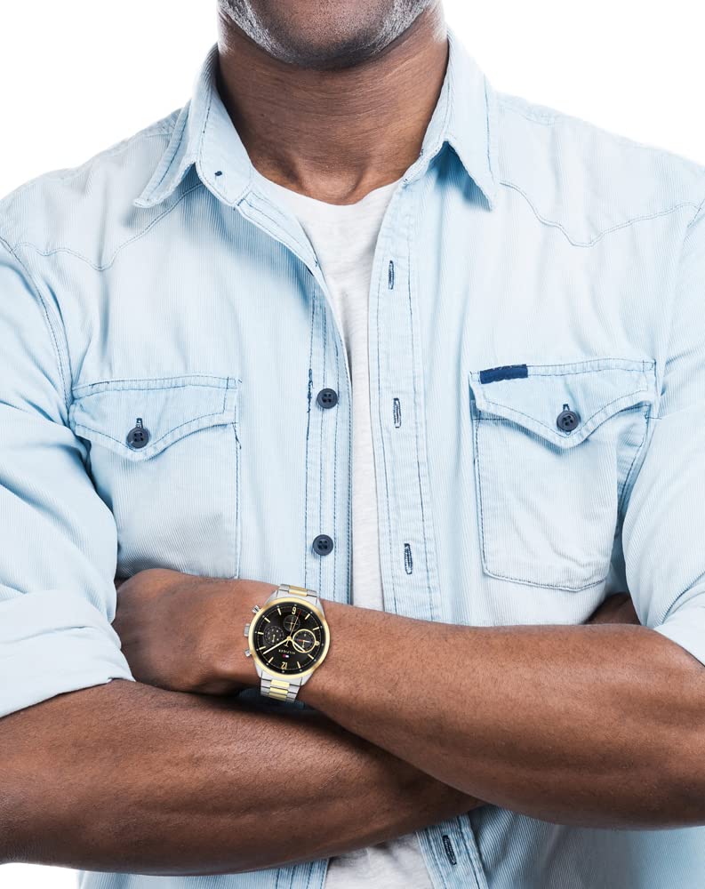 Tommy Hilfiger Reloj Analógico de Cuarzo Multifunción para Hombre con Correa de Acero Inoxidable Bicolor - 1791944