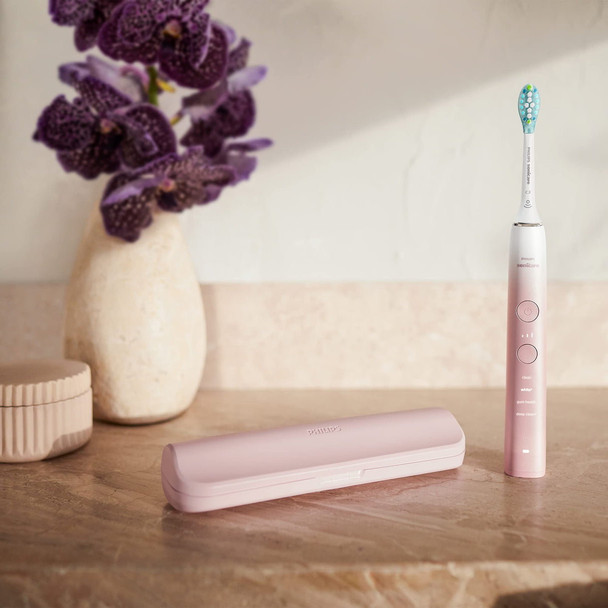 Philips Hx9911/84 Sonicare Diamond Clean 9000 Series, cepillo de dientes eléctrico eléctrico, rosa, 1 unidad, paquete de 1