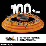 POWDPG75610-40V Power - Cortacésped con batería de doble potencia (420 mm de diámetro, sin batería ni cargador, con soporte de césped y descarga trasera)