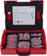 fischer Caja de tacos surtida, Rojo Y Gris, 910 uds