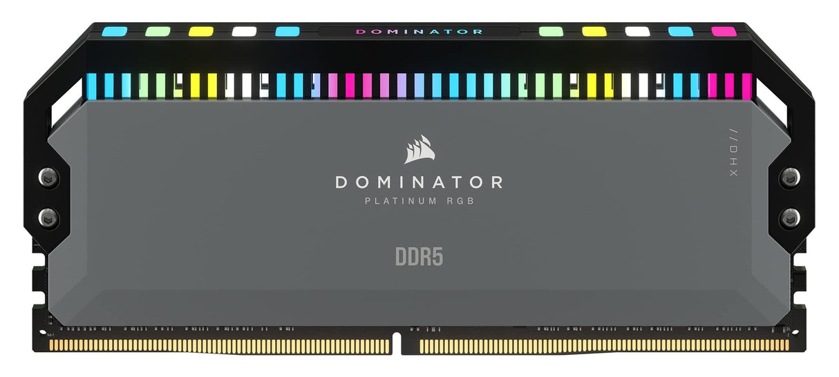 Corsair Dominator Platinum RGB DDR5 64 GB (2 x 32 GB) 5200MHz C40 Memoria optimizada de AMD (12 LED RGB CAPELLIX ultrabrillantes, Refrigeración DHX patentada, Compatibilidad con AMD Expo) Gris Frío