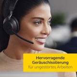 Jabra Evolve2 65 Auriculares Inalámbricos Estéreo PC con Cancelación de Ruido - Certificados para plataformas UC - Batería de Larga Duración - Adaptador Bluetooth USB-A - Negro