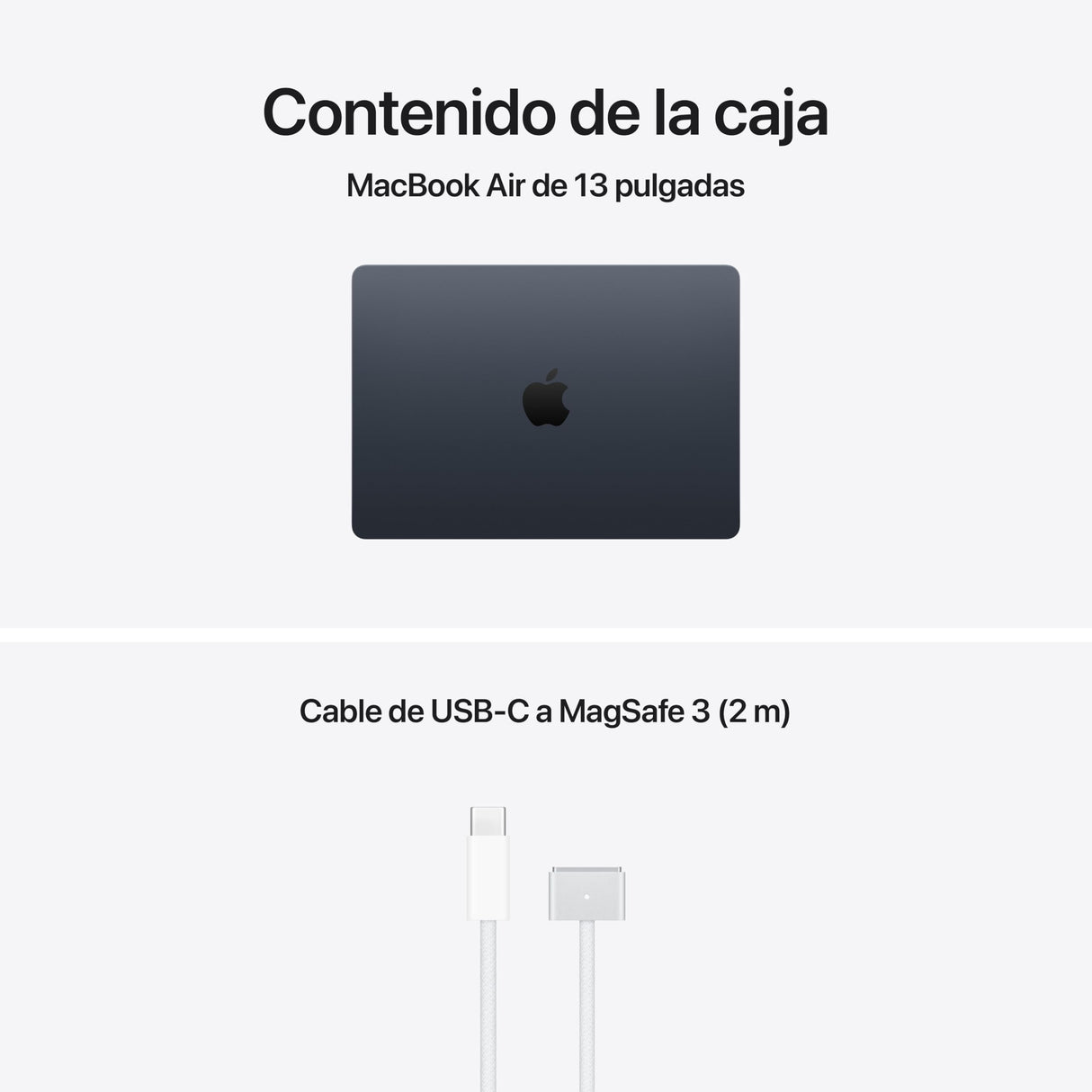 Apple MacBook Air de 13,6 Pulgadas con Chip M5: Pantalla Liquid Retina, CPU de 10 núcleos, GPU de 8 núcleos, 16 GB de Memoria unificada, 512 GB de SSD, Wi-Fi 7,Teclado español; Medianoche
