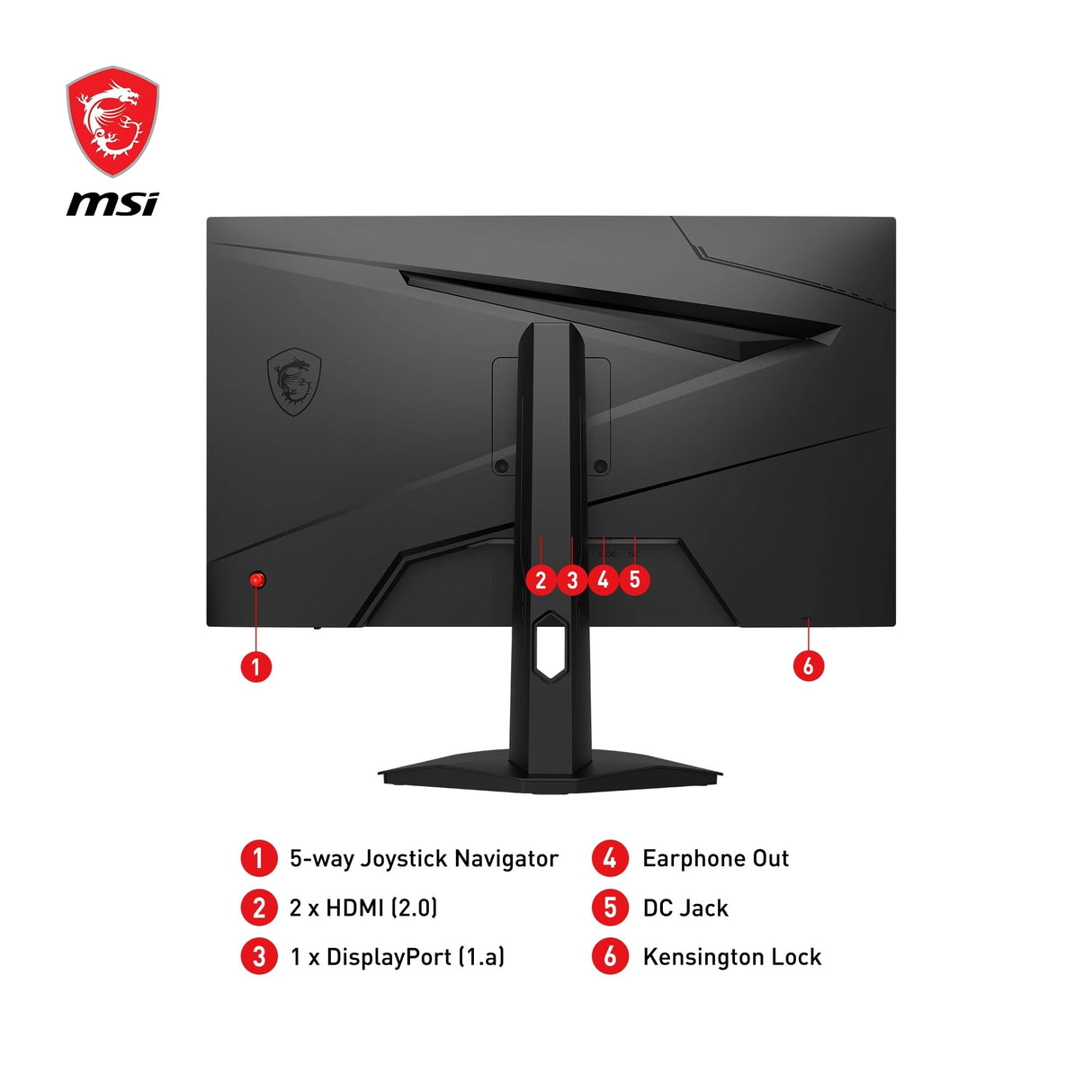 MSI G244F Monitor Gaming FHD de 24", Panel IPS 1920 x 1080, 170 Hz / 1ms, 122,88% sRGB/Freesync Premium- DP 1.2a, HDMI2.0b CEC, Negro