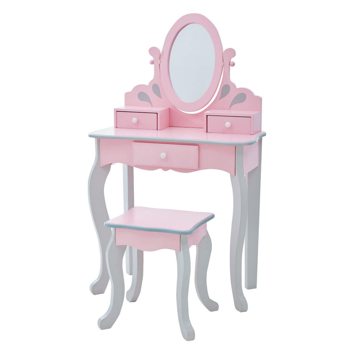 Fantasy Fields Teamson Kids 'Rapunzel' Tocador Rosa de Madera con Espejo y Taburete TD-12851A