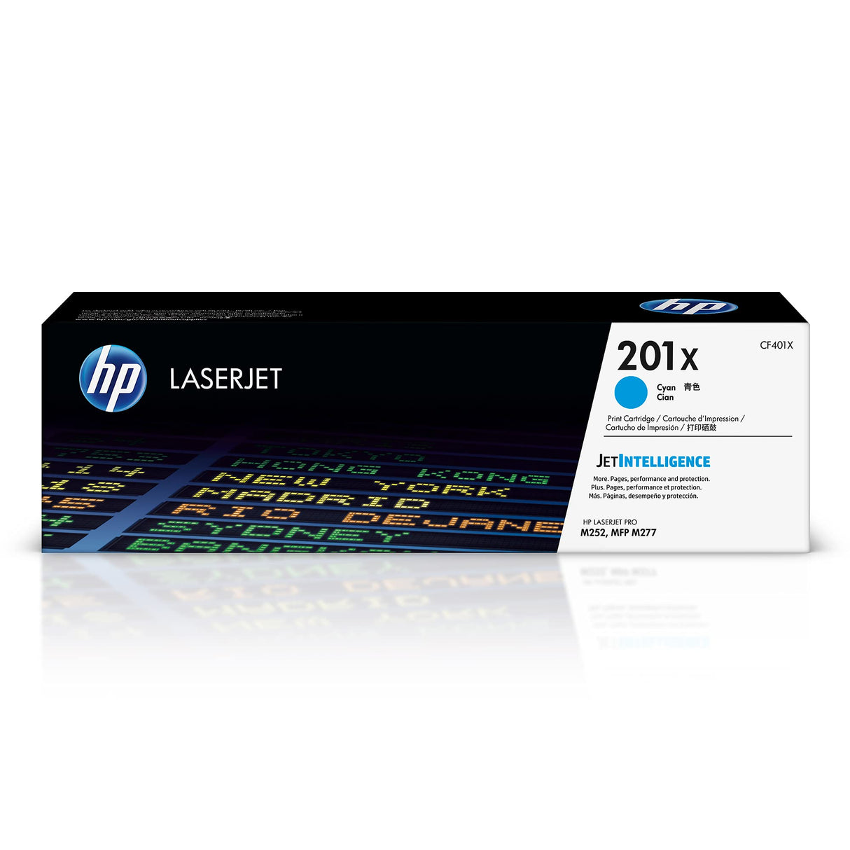 HP 201X CF401X, Cian, Cartucho Tóner Original, de 2.300 páginas, para impresoras HP Color LaserJet Pro serie 252, 274 y 277