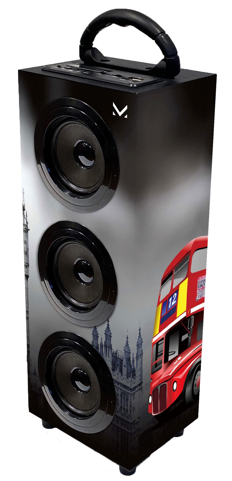 Majestic TS 100BT USB SD AX - Sistema de Audio Multimedia Bluetooth 3 Altavoces y 1 subwoofer, batería Recargable, Entrada USB/SD/AUX, Mando a Distancia, Londres