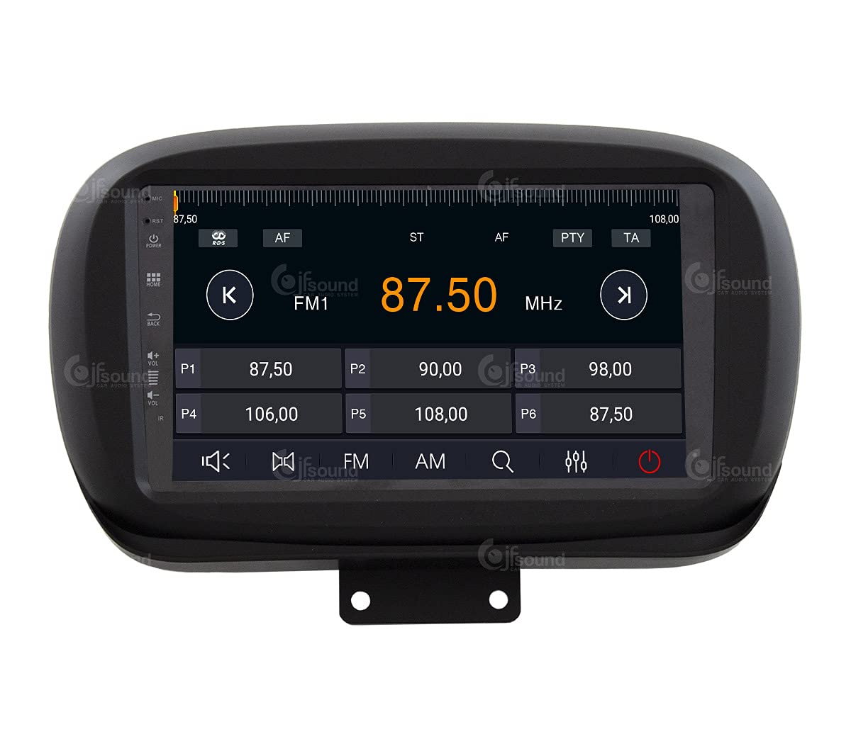 Jf Sound car audio system Autorradio de Ajuste Personalizado para Fiat 500X Android GPS Bluetooth WiFi Dab USB Pantalla táctil Full HD 9" procesador de 8 núcleos y comandos de Voz