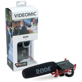 RØDE VideoMic Rycote Micrófono de cañón de para cámara RØDE VideoMic con filtro paso alto y atenuador para grabación cinematográfica, creación de contenido y grabación en exteriores