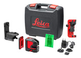Leica Lino L2P5G: Nivel láser de punto y líneas cruzadas con batería Li-Ion, cargador, adaptador magnético innovador y soporte para pared en una carcasa (láser verde, alcance de trabajo: 35 m)