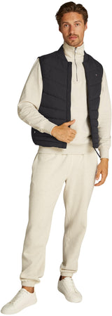 Tommy Hilfiger Chaleco Hombre Mix Quilt impermeable, Negro (Black), XXL