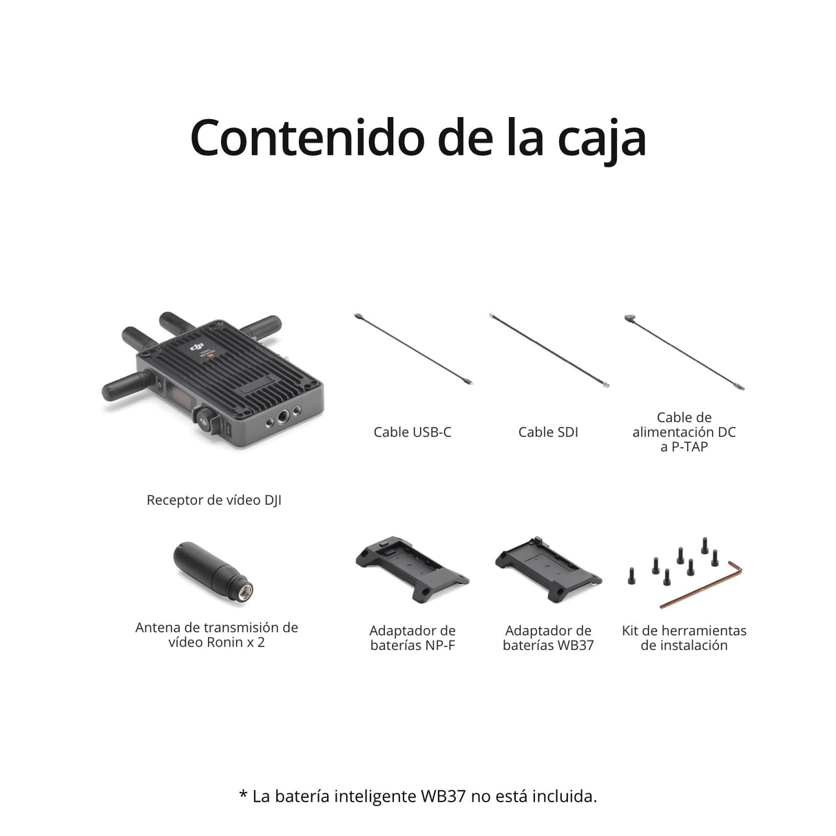 DJI - Receptor de vídeo , transmisión inalámbrica en 1080p/60 fps a 6 km, Salto de frecuencia automático sin interrupciones, latencia ultrabaja, transmite metadatos por SDI