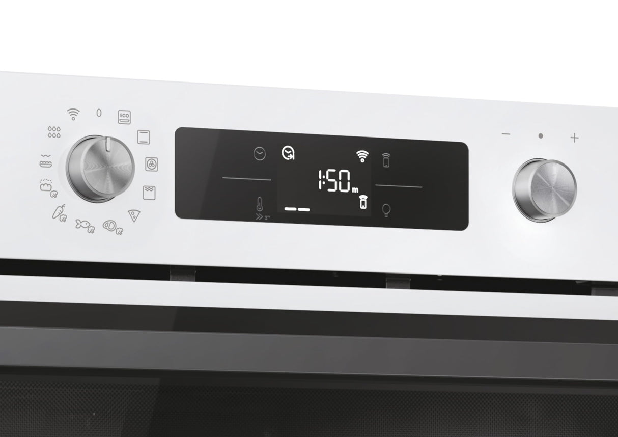 Candy Bake 800 CA6 NP5B3EHTW, Horno Multifunción, 78L, Conectividad WIFI, 1 Bandeja y 2 Rejillas, Easy Steam, Limpieza Hidrolítica, 12 Funciones, Display Basic UX, Blanco