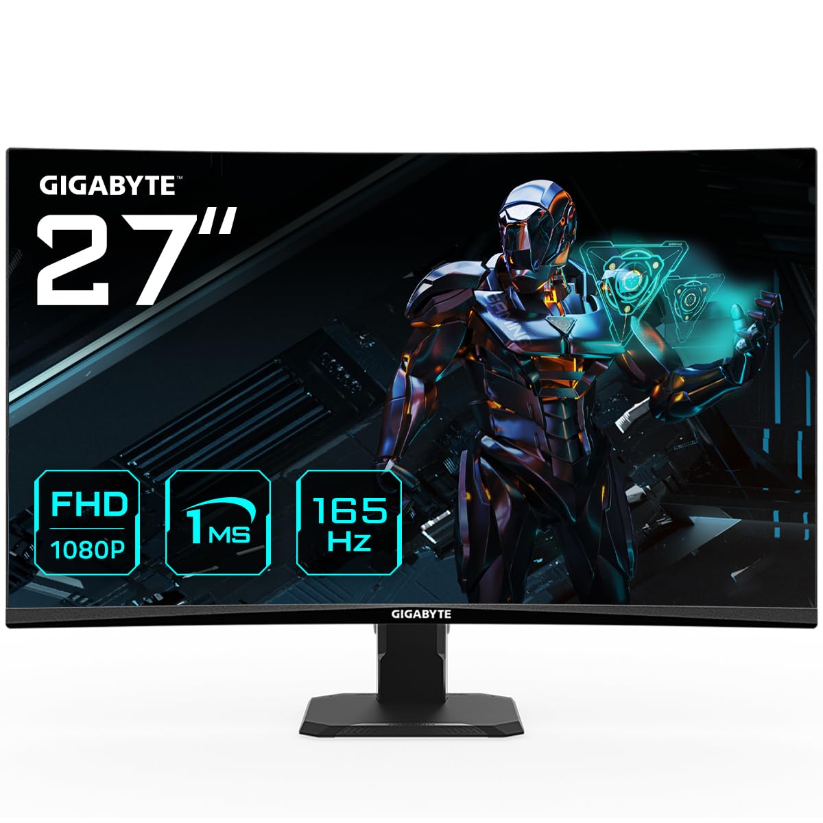 Gigabyte GS27F - Monitor para Juegos FHD de 27 Pulgadas - 1920 x 1080 IPS, 165Hz, 1ms, 300 CD/m2, HDR10, 2 x HDMI, 1 x DP, FreeSync Premium