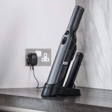 Shark WandVac 1.0 Aspiradora de mano sin cable, pequeña, ligera, gran capacidad de succión, boquilla estrecha y cepillo para polvo, cepillo multisuperficie, base de carga, gris, WV200EU