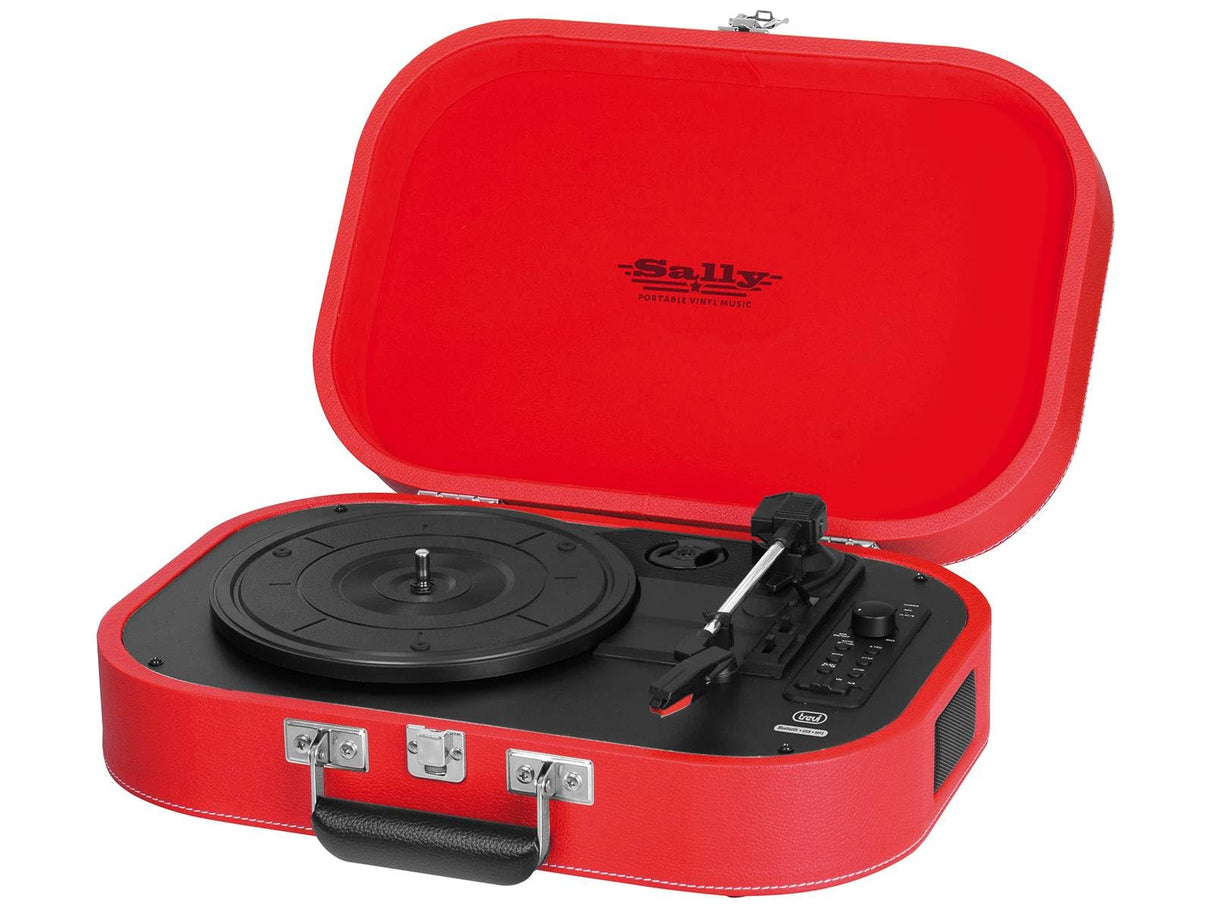 Tocadiscos Trevi TT 1020 BT Estéreo Bluetooth USB Batería Recargable Rojo