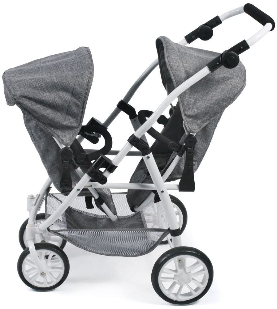 Bayer Chic 2000 68976 Tandem-Buggy Vario - Coche de muñeca, gris (gris jeans), de 3 a 7 años.