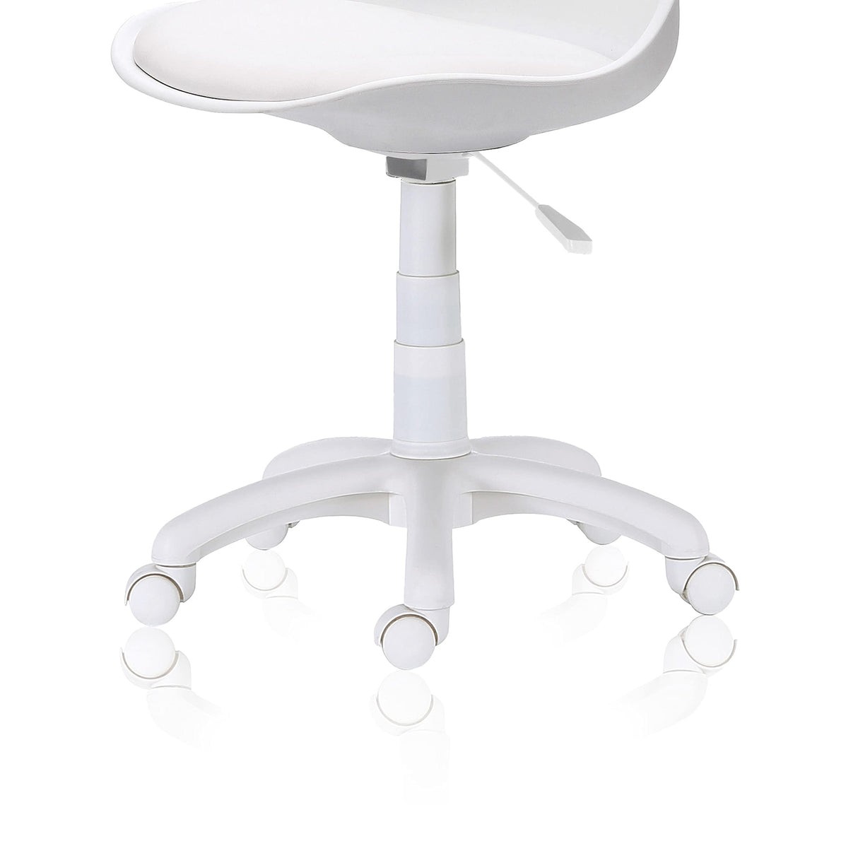 Lina Silla Giratoria para Estudio, Escritorio o Dormitorio, Acabado en Blanco, Medidas: 60 cm (Ancho) x 60 cm (Largo) x 79-89 cm (Alto)