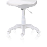 Lina Silla Giratoria para Estudio, Escritorio o Dormitorio, Acabado en Blanco, Medidas: 60 cm (Ancho) x 60 cm (Largo) x 79-89 cm (Alto)